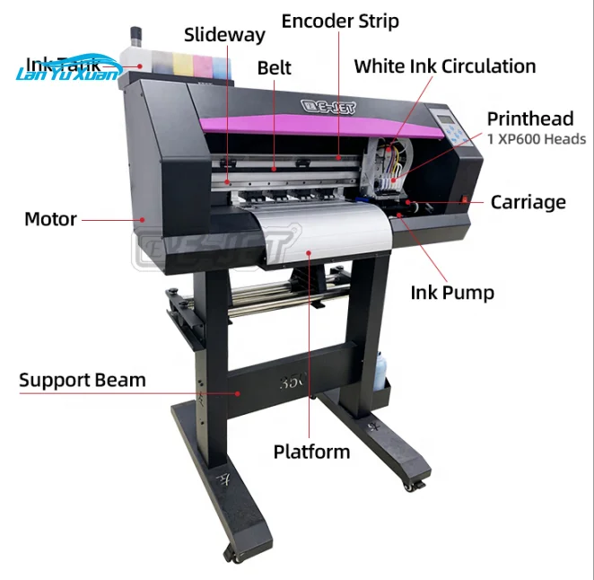 DTF direct to pet film t-shirt printer with powder shaking machine