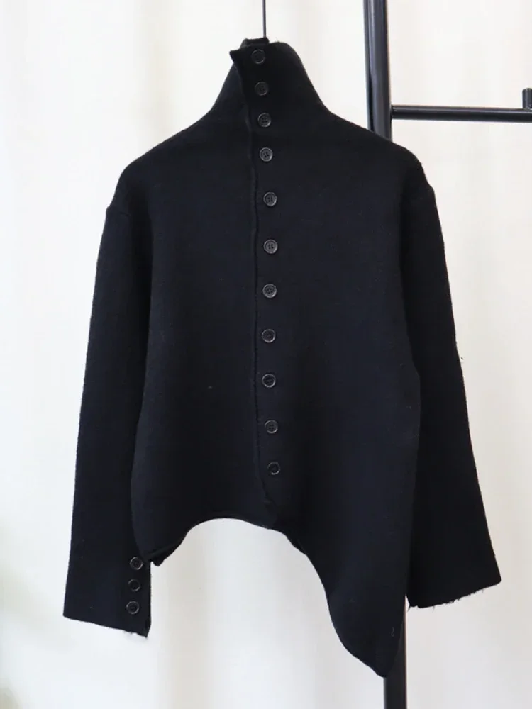 Cardigan lavorato a maglia dal temperamento premium 2024 giacca maglione irregolare dal nuovo design autunno e inverno