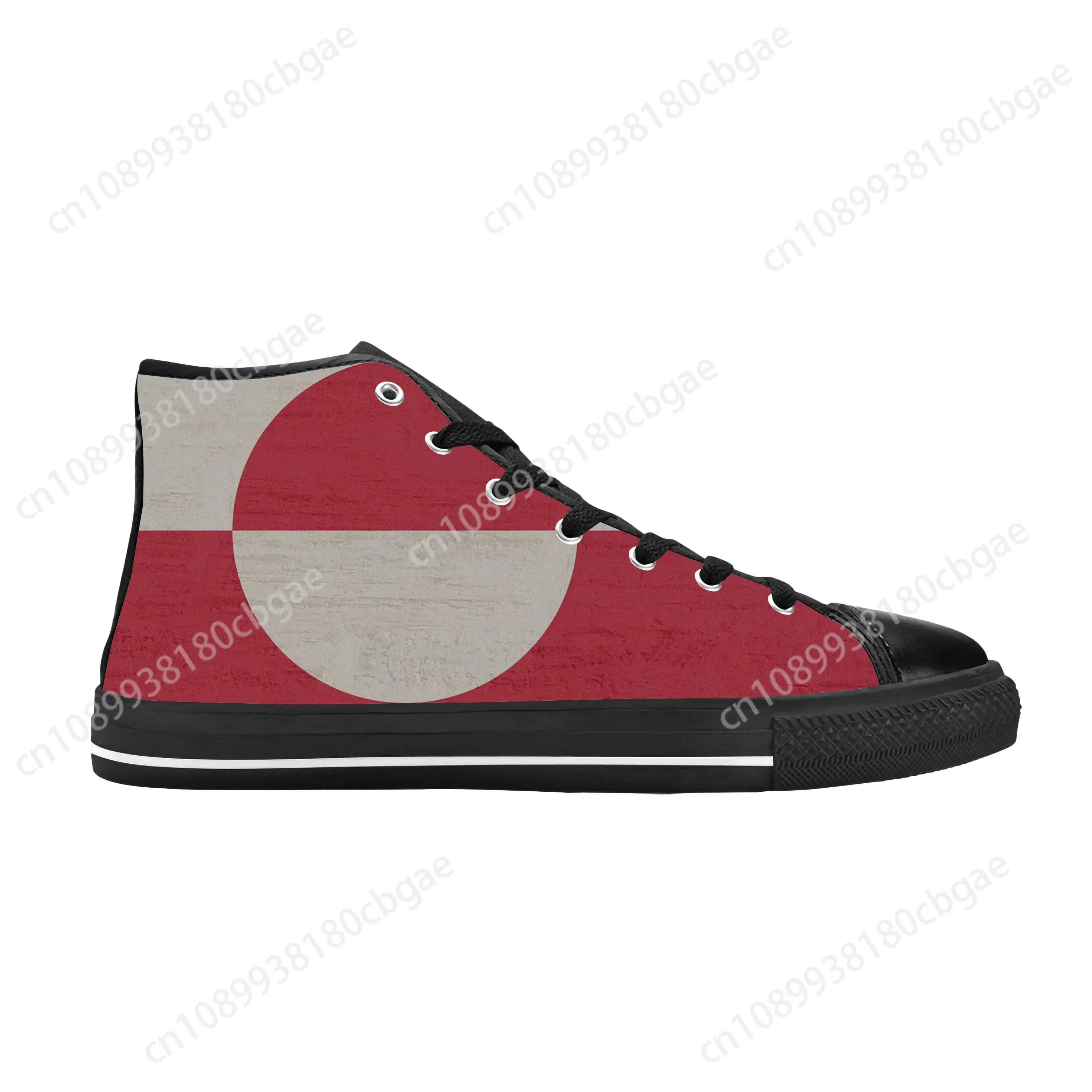 

Hot Greenland Flag Patriotic Pride Denmark Danish Casual Cloth Shoes High Top Comfortable Breathable 3D Print Men Women Sneakers