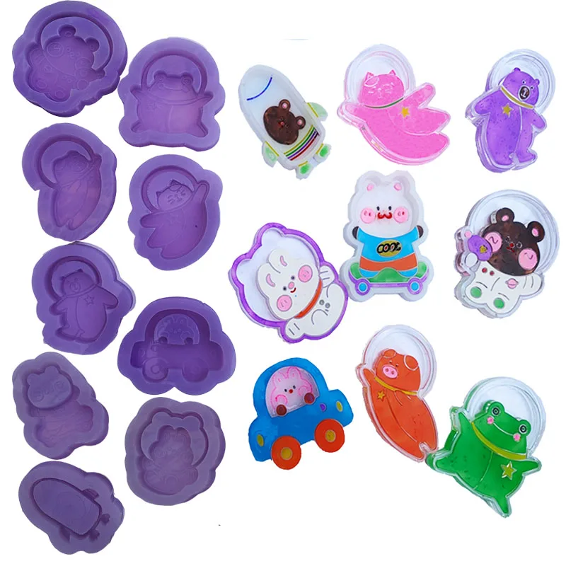 DIY Bear Rabbit Spaceman Shaped Silicone Epoxy Resin Mold Shaker Molds Jewelry Tool Jewelry Accessories