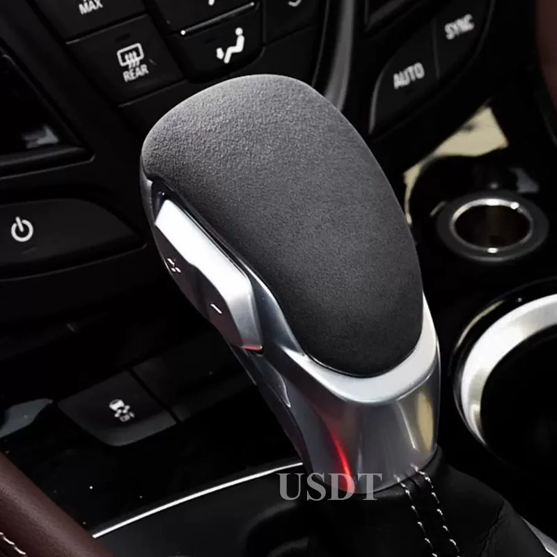 For Buick Envision Verano Encore GX 2014 - 2021 Interior Accessories Leather Car Gear Shift Knob Cover Suede Cap Protective Mat