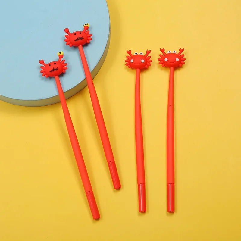 

48 шт., силиконовые гелевые ручки с милым крабом, мультяшные милые домашние крабы, качели, быстросохнущая водяная ручка, милые канцелярские принадлежности, канцелярские принадлежности