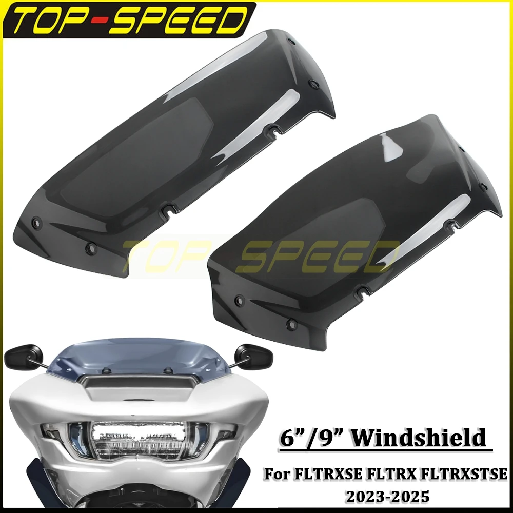 

Motorcycle Windshield Wind Deflector 6/9"Front Windscreen For Harley Road Glide 2023 2024 2025 FLTRXSE 2024 2025 FLTRX FLTRXSTSE