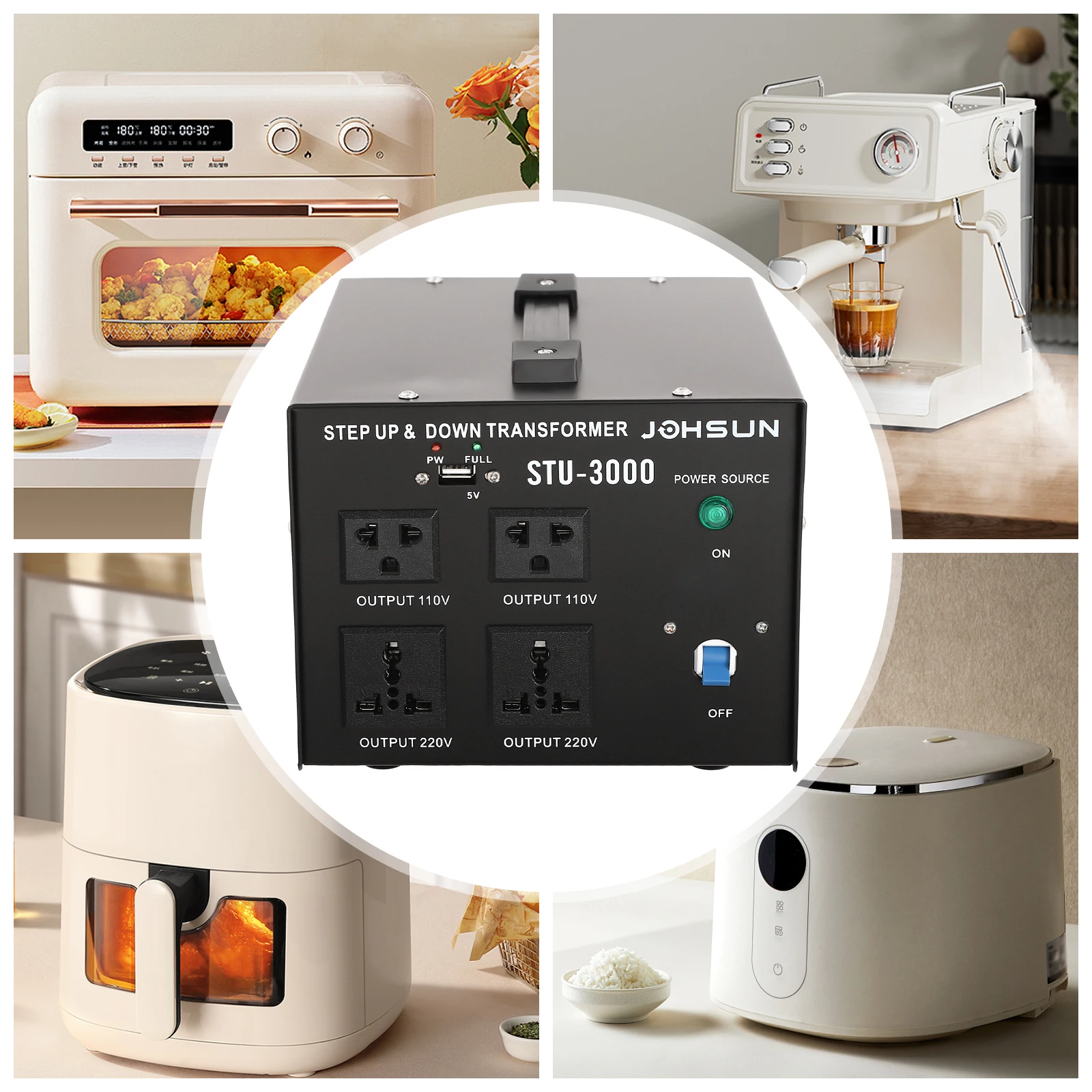 헤비 듀티 3000W 전압 220V-110V 110V-220V 스텝 업/다운 변압기 변환기