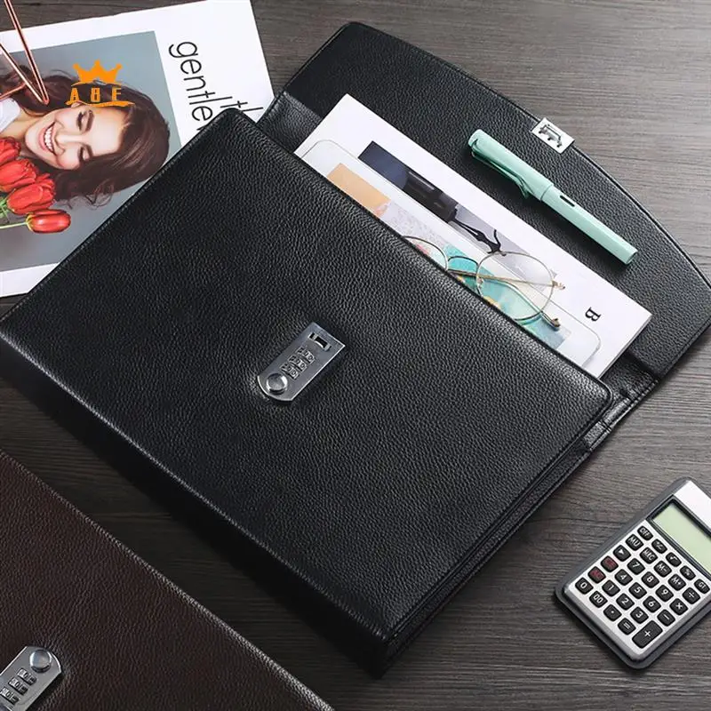 A08E-Office Business Briefcase With Combination Lock High Capacity Document Handbag For Business Office Meeting
