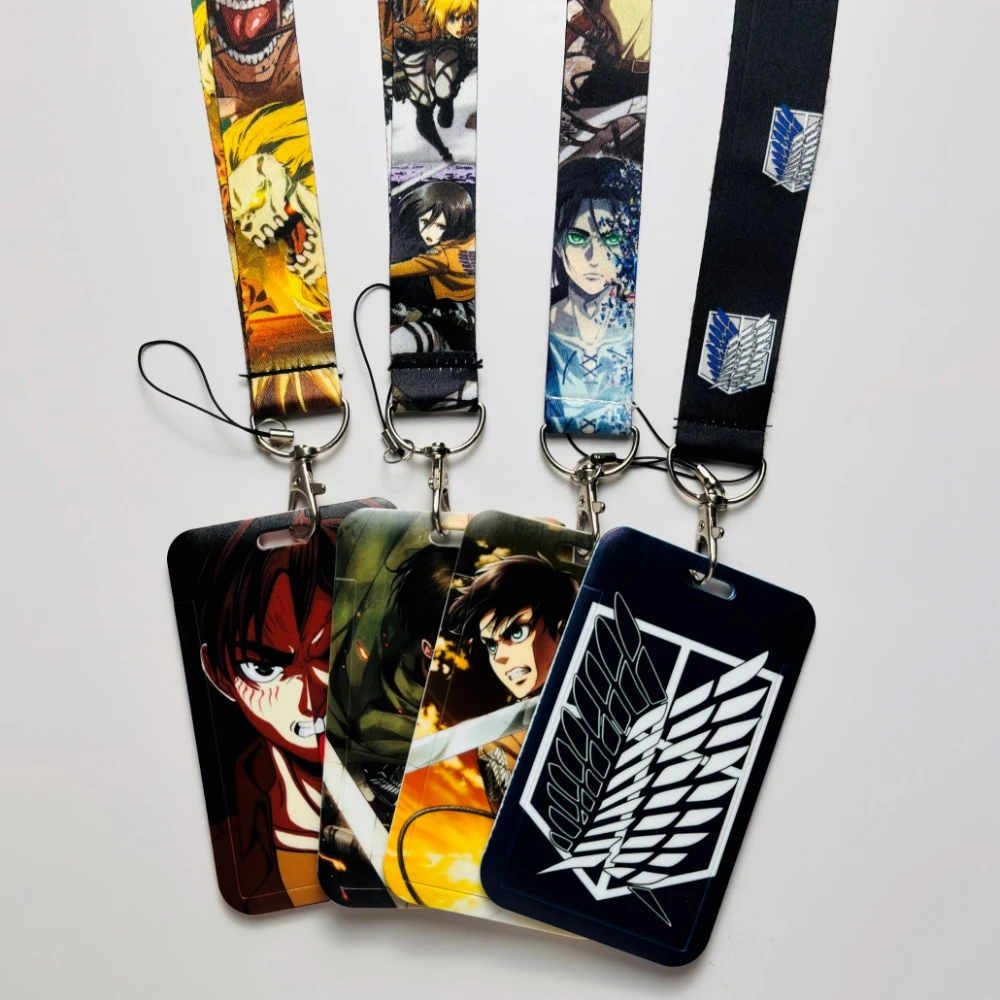 Anime Characters Card Holder Lanyards Keys Neck Strap Card Badge Keychain ID Credit Bus Card Cover Hang Rope Lariat Lanyard