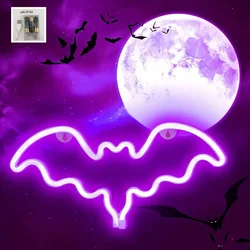 36x18cm Bat Neon Sign LED Night Lights USB Battery Halloween Wall Decoration Indoor Neon Wall Hanging Lamp For Home Bar Party