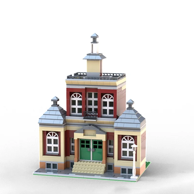 912 Uds. MOC Modular Town Hall modelo Modular bloques de construcción juguete de construcción montar regalo de Navidad Idea creativa cumpleaños