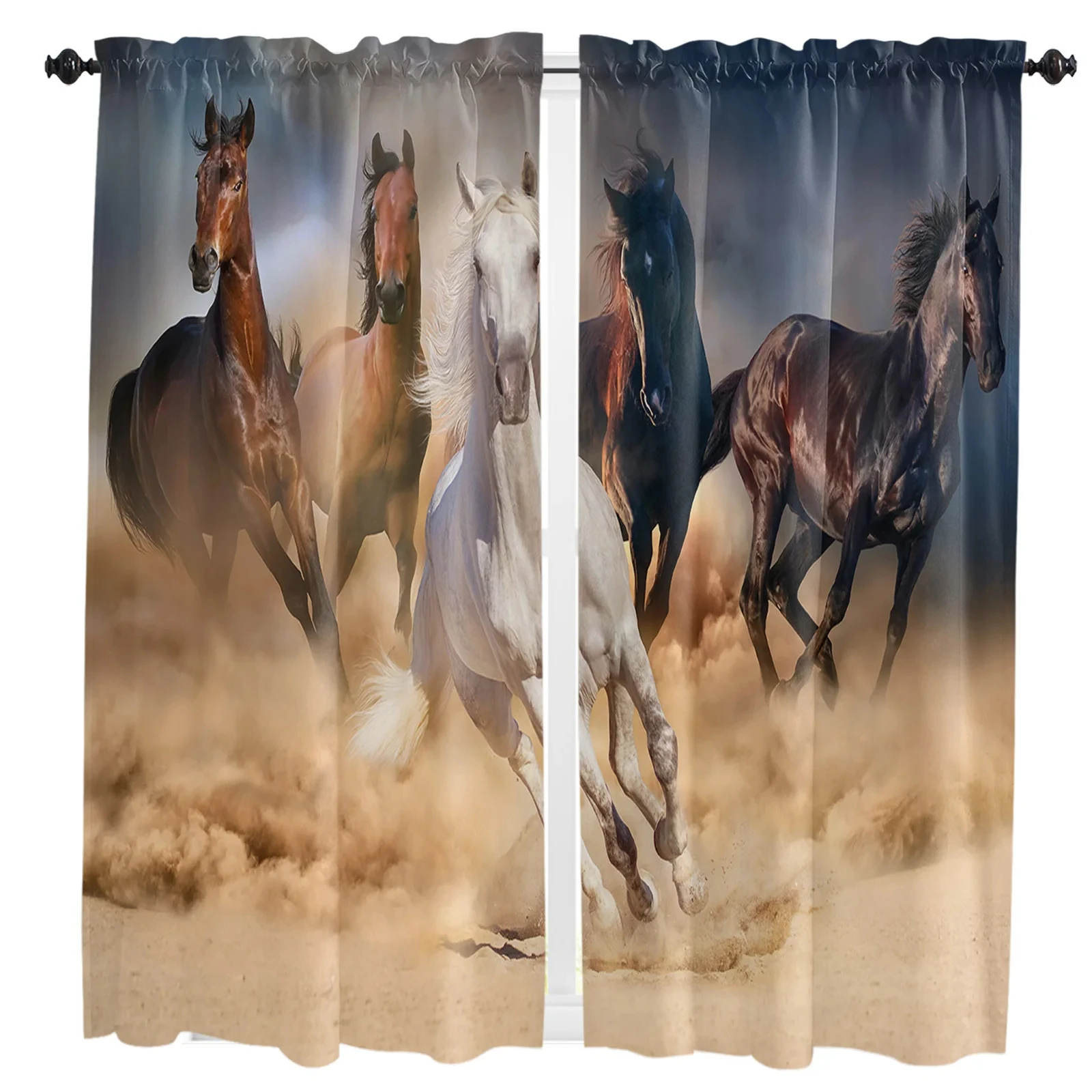 Horse Blackout Curtains for The Bedroom Animal Drapes in Living Room Curtin for Window Home Decor High Shading New Pattern