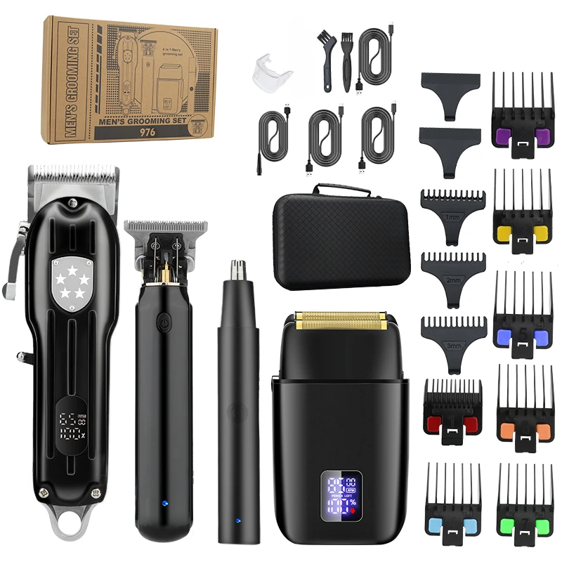 

Resuxi 976, набор профессиональных машинки для стрижки волос, масляная головка, электрические ножницы, сабельная электробритва, триммер для волос в носу