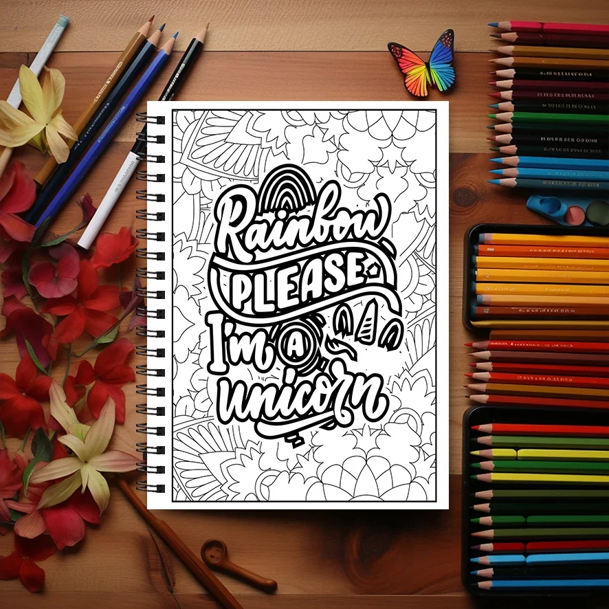 Inspirational Quotes Adult Coloring Book - 8.3x 11.2 Inch 22 Page Coloring Book - Helps Reduce Stress and Ease Emotions