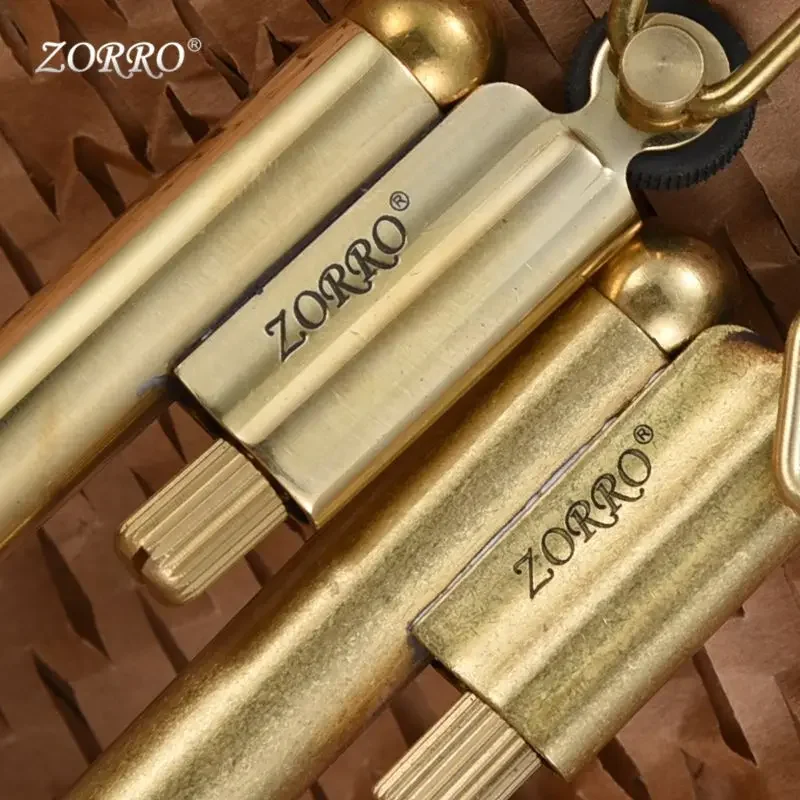 ZORRO Brass Kerosen Lighter Vintage Grinding Wheel Ignition Outdoor Stable Camping Survival Stable Fire Source Essential Gadget