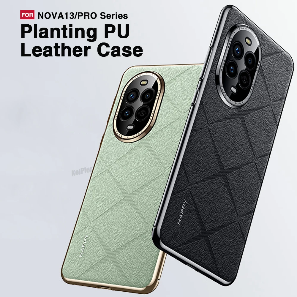 

Роскошный кожаный чехол с покрытием для HUAWEI NOVA 13 PRO/N NOVA13, модный сетчатый простой жесткий ПК, ультратонкий защитный чехол для камеры