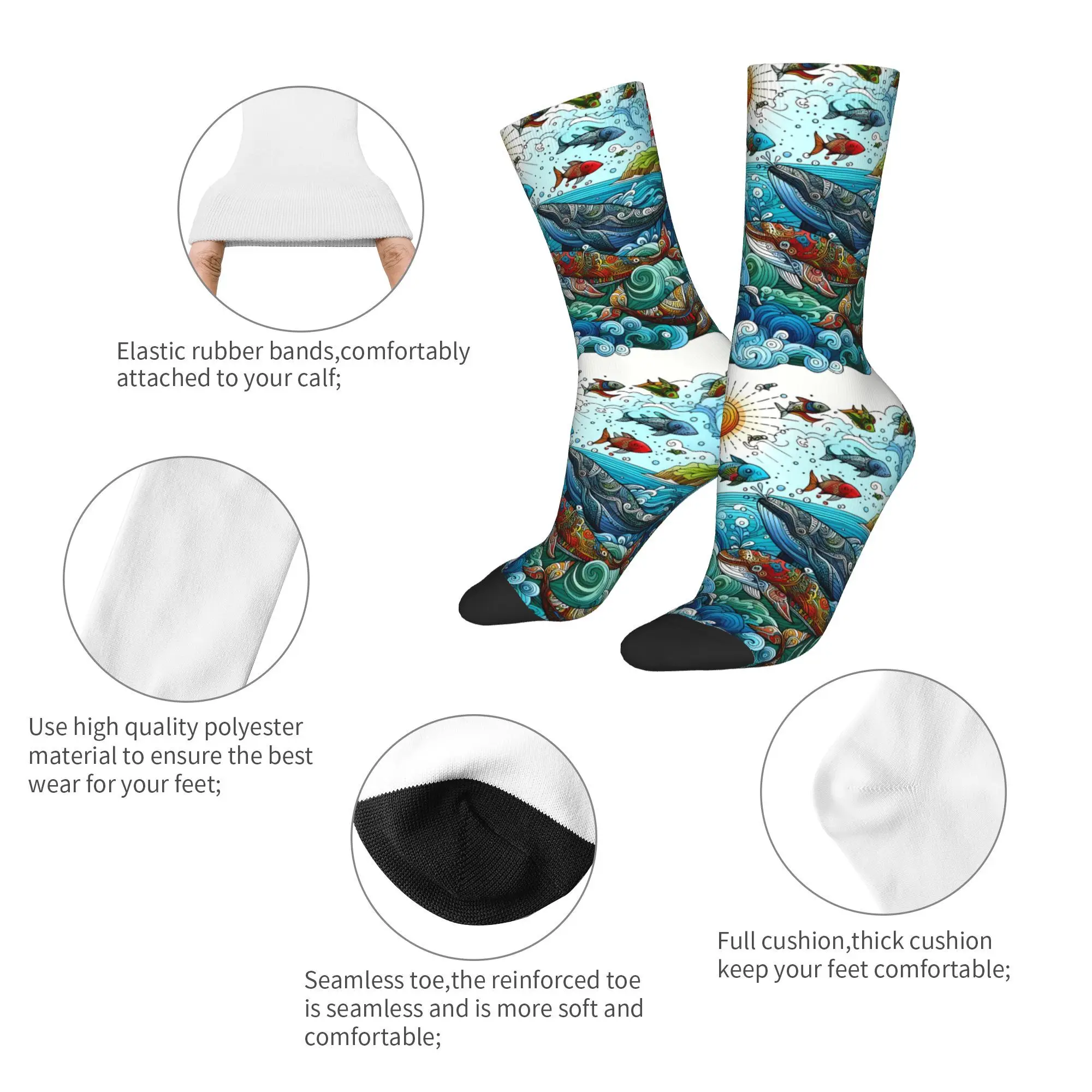 Kaus Kaki Keren Tari Paus Pria Bermotif Poliester