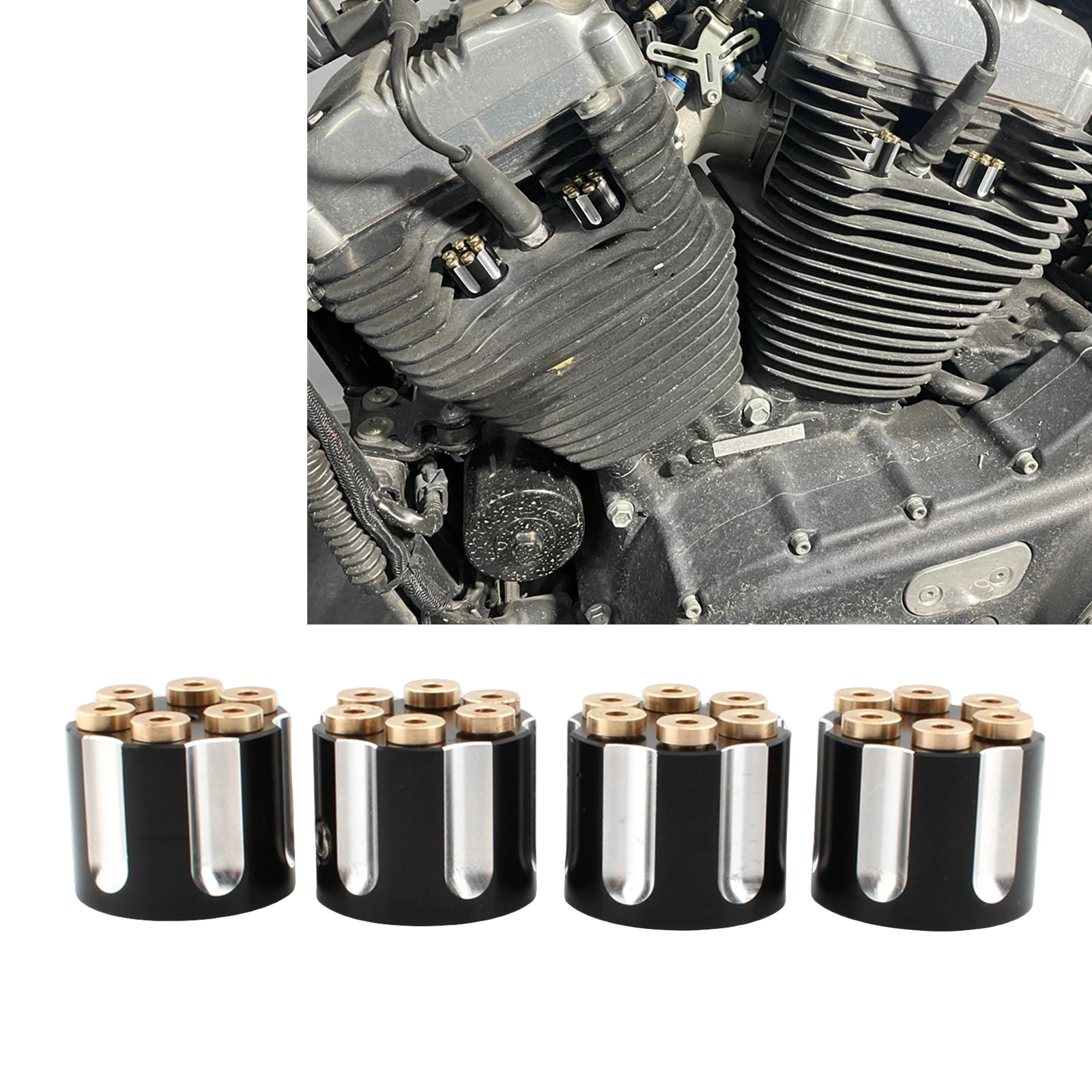 Pop Motorcycle Rear Engine Cover Bolts Spark Plug Nut Head Cap For Harley-Davidson Twin Cam 1340 Sportster XL 883 1200 Softail D