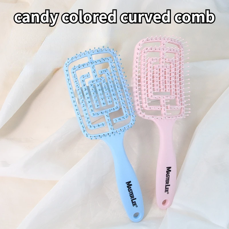 Scalp Massage Curved Hollow Comb Fluffy High Skull Top Styling Comb Hairdressing Comb for Salon Hairdressing Styling Tools