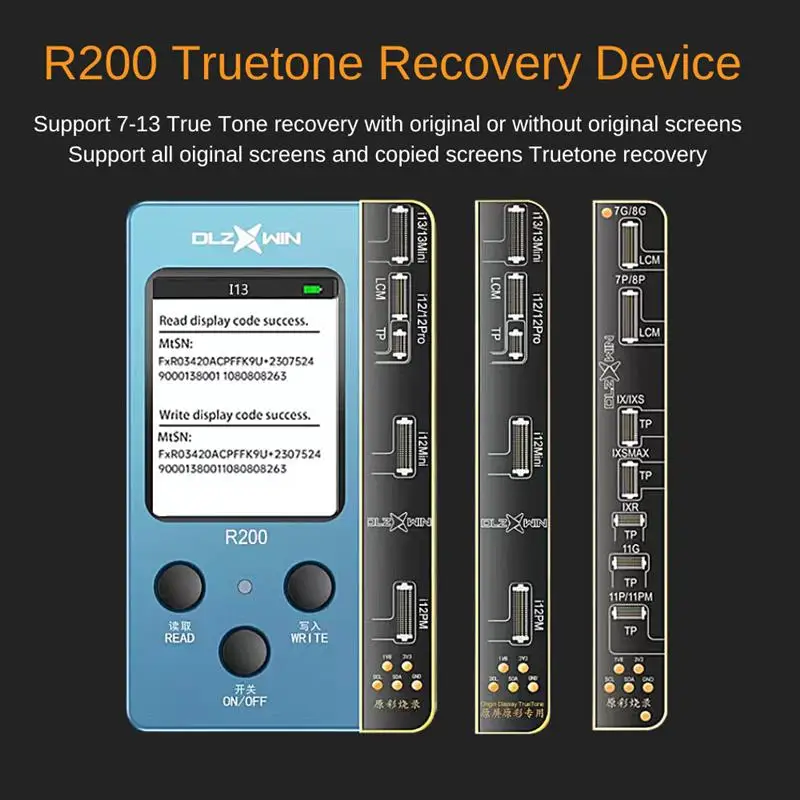 Top R100P &R200 Multifunctional Truetone Recovery Device For iPhone 8 to 13 (Original and Aftermarket Screens All Supported)