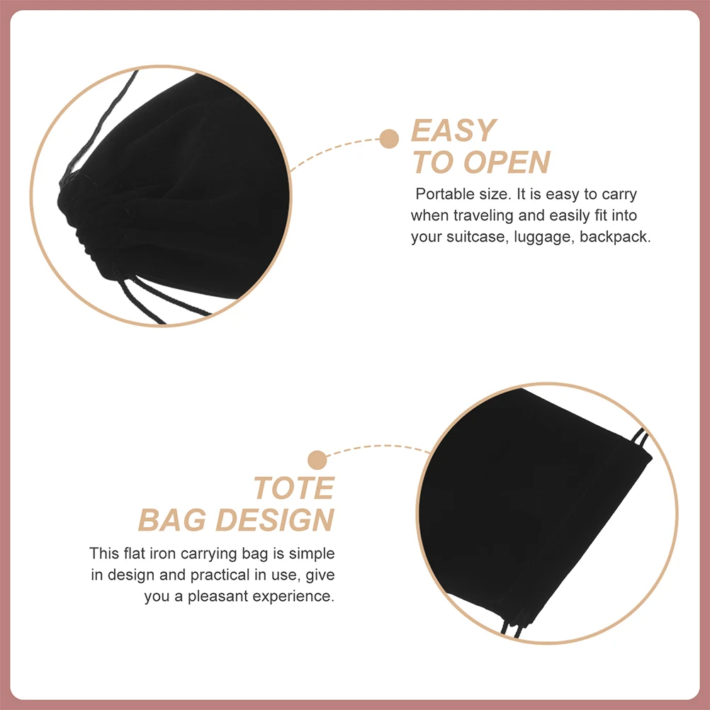 

5pcs Curling Iron Storage Bag Travel Drawstring Case Portable Holder For Hair Curler Organizer Lint Material Protects Tools
