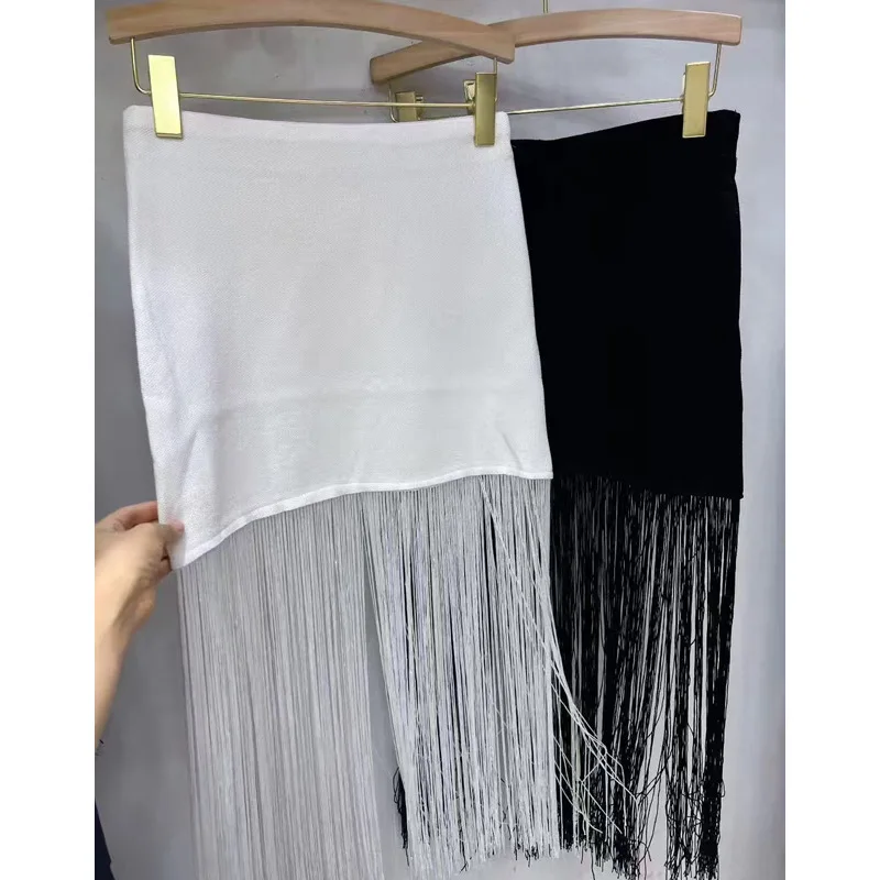 

Tassel Midi For Women, Patchwork Mid-Length Skirt, High-End Straight-Leg Pencil Skirt