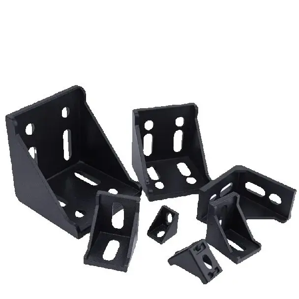 1-10PCBlack aluminum profile corner bracket 90-degree right-angle profile fixing accessories frame 2020 2028 3030 4040 4080 6060