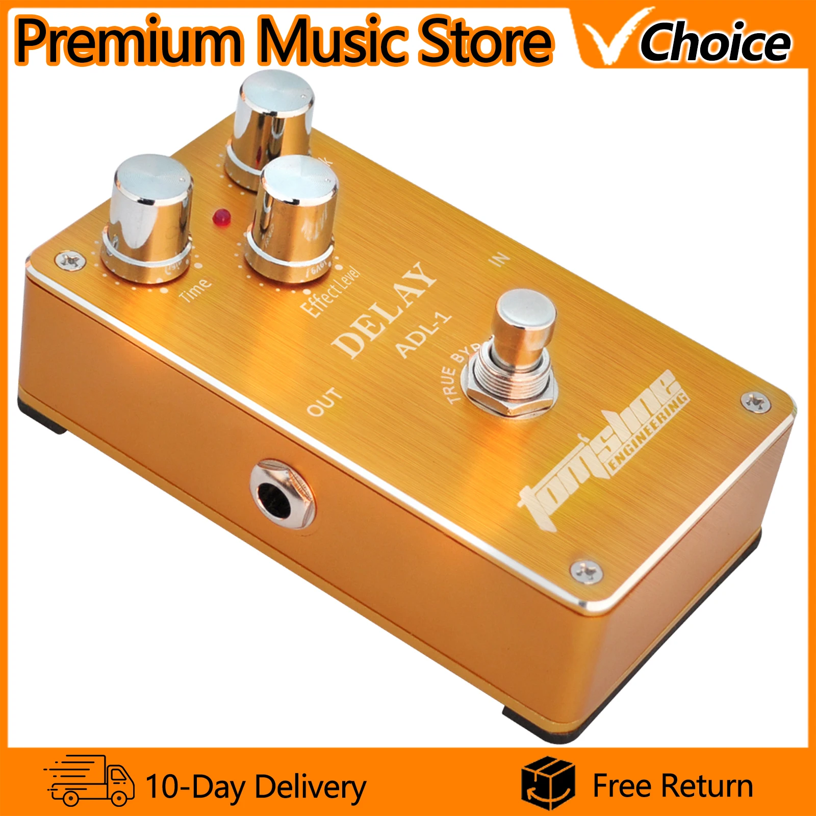 

Электрогитарный эффект AROMA ​ Педаль ADL-1 Digital Delay с корпусом из алюминиевого сплава, True Bypass, запчасти и аксессуары для гитары