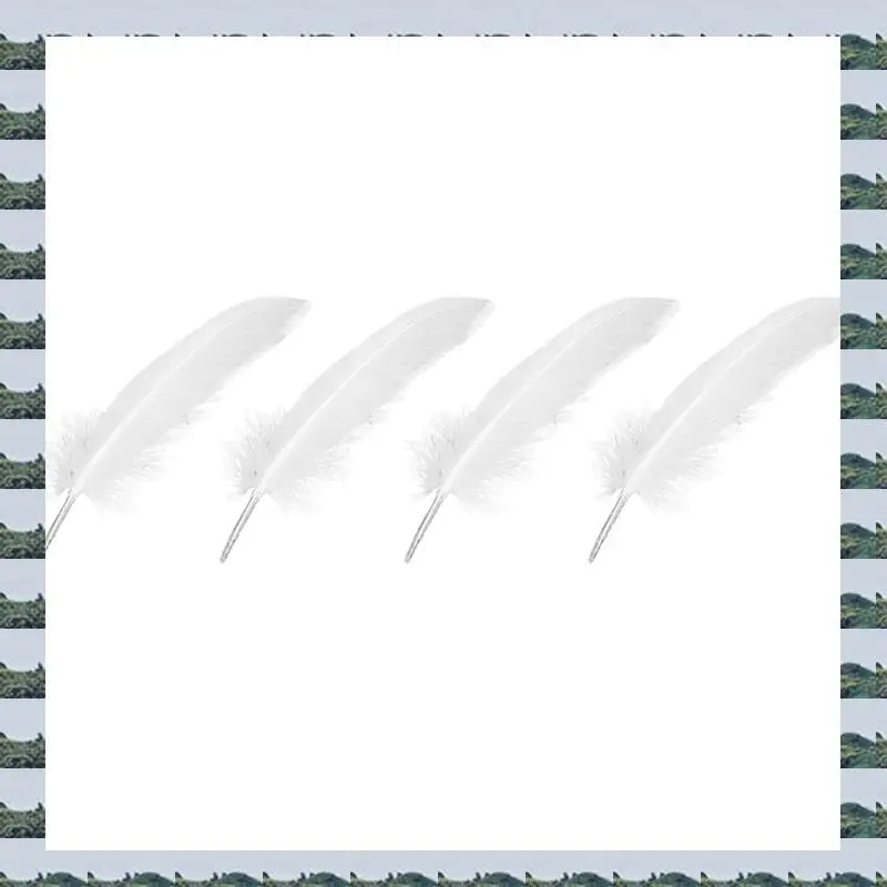 

ABQR 400Pcs White Feathers Goose Craft For Party Hat Crafts Wedding Decoration 15-22Cm