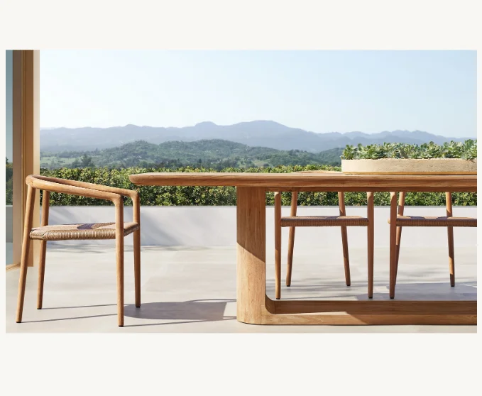 # Luxury Teak Furniture Outdoor Patio Garden Dining Set Solid Wood Dining Table And Chairs Set