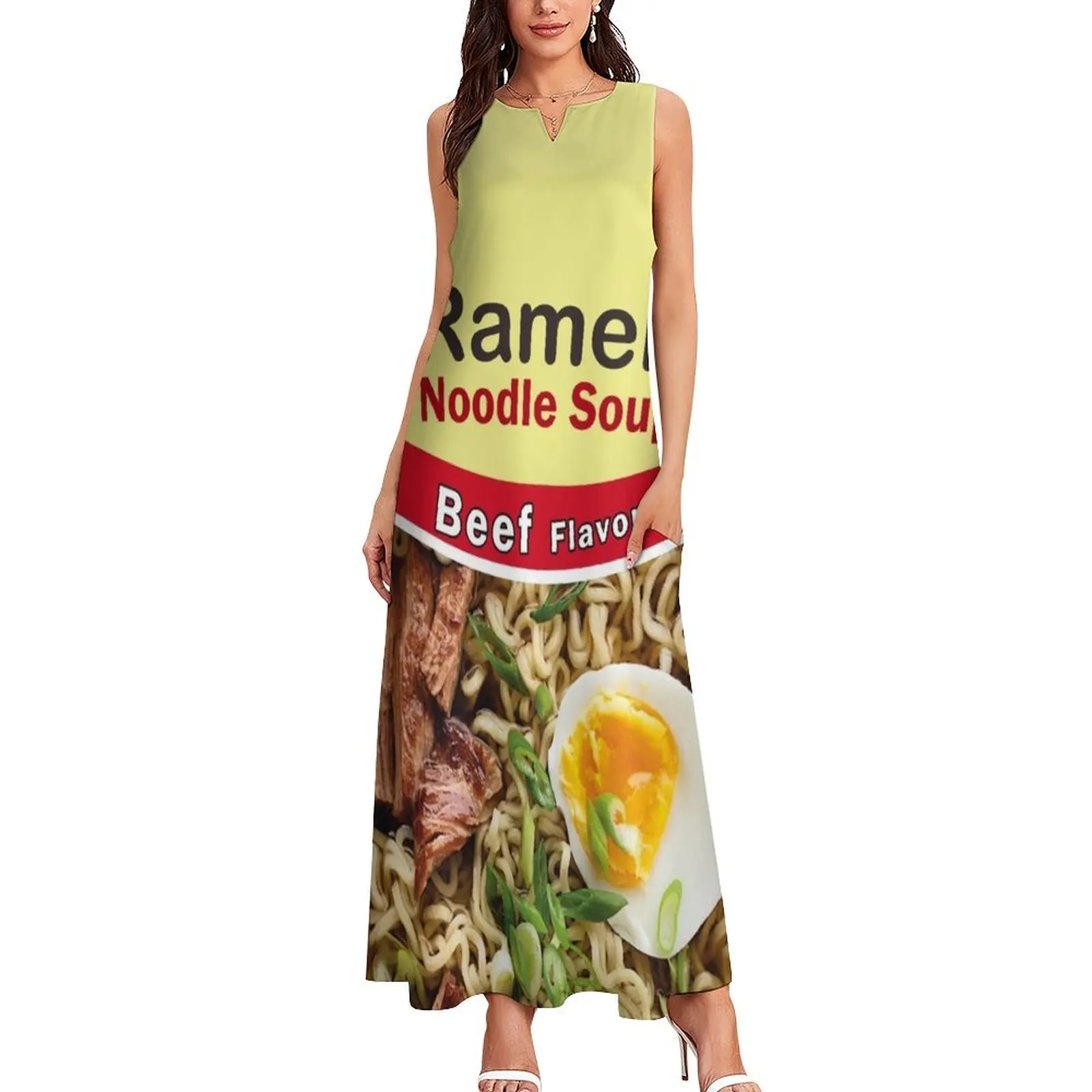 Beef Ramen Noodles Is Life Long Dress Beachwear elegant women's sets birthday dresses for women wedding guest dress 2025