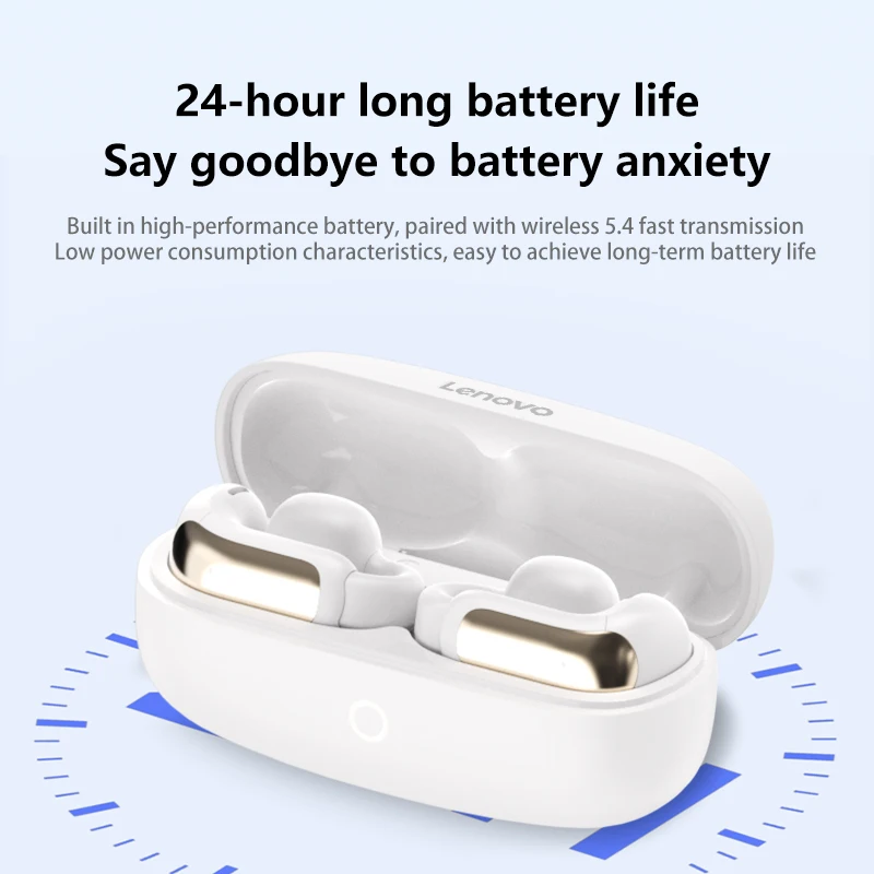 Lenovo EA400 Ear Clip Wireless Earphones Bluetooth 5.4 Headphones Noise Reduction Gaming HlFl Sound Quality for Xiaomi Phone