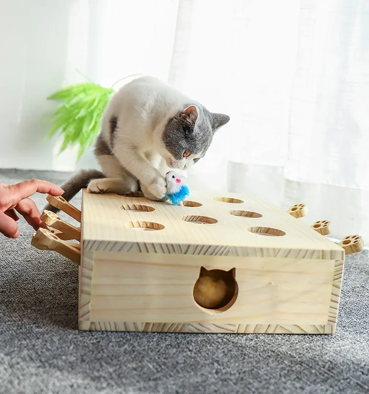 

High Quality Interactive New Cat Toy Popular Moving Wood Smart Toy Eco-Friendly Design
