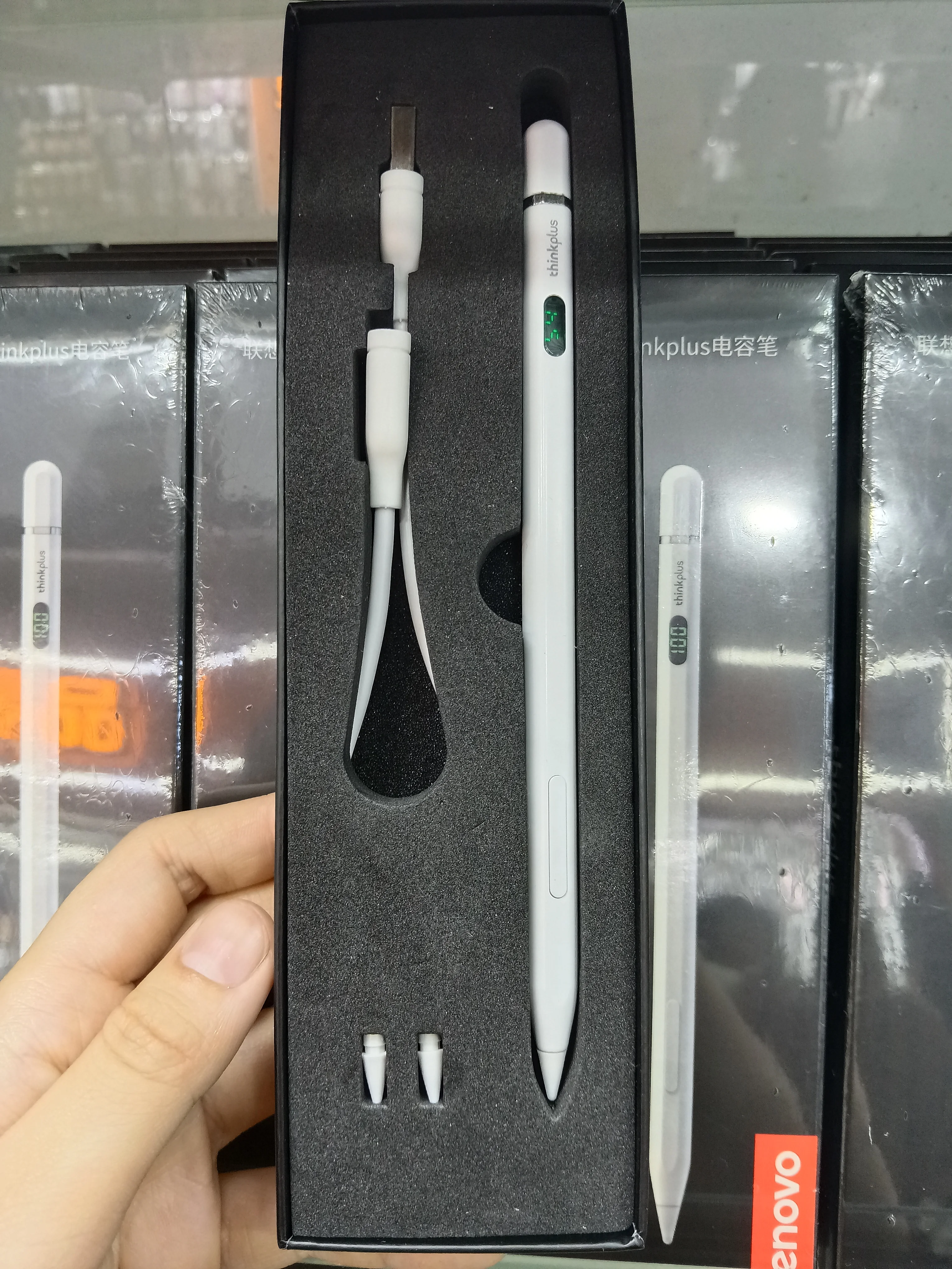 Fotografia 4: Caneta Stylus Lenovo BP26 com Display de Energia, para Apple iPad Air 13 polegadas M2 2024, M4 Pro 11 e 12.9 polegadas, Air 4 e Air 5, 10.9 polegadas