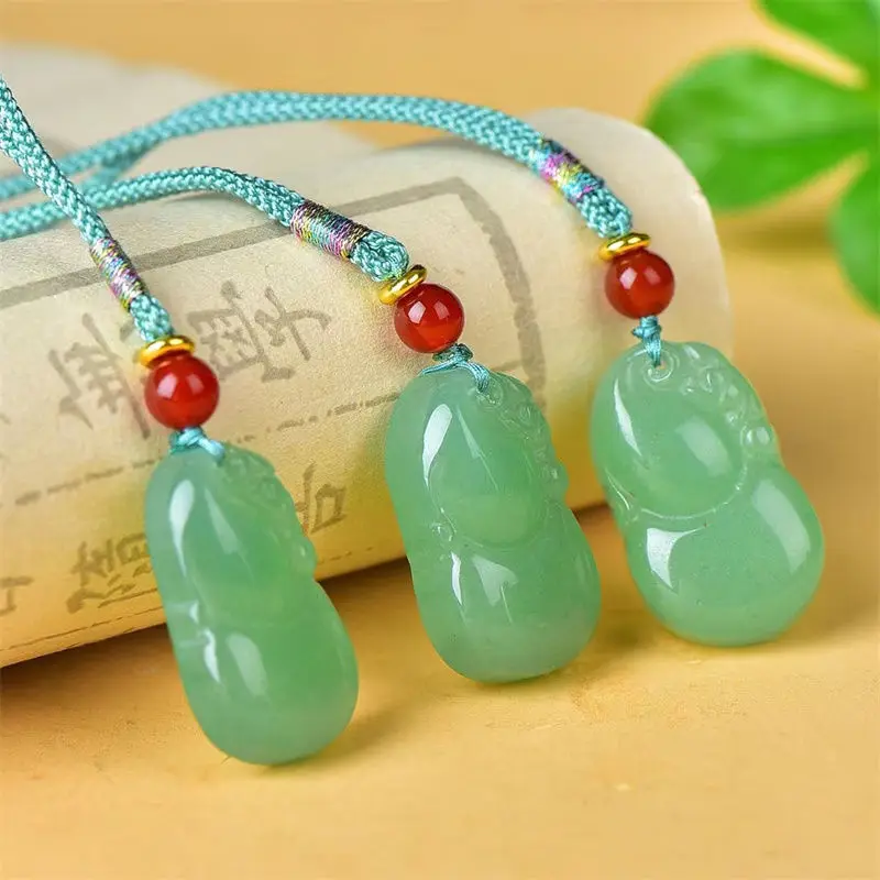

Нефритовый кулон-тыква из донглинского нефрита, маленький, из нефрита Фулу, ожерелье, мужские и женские ювелирные изделия
