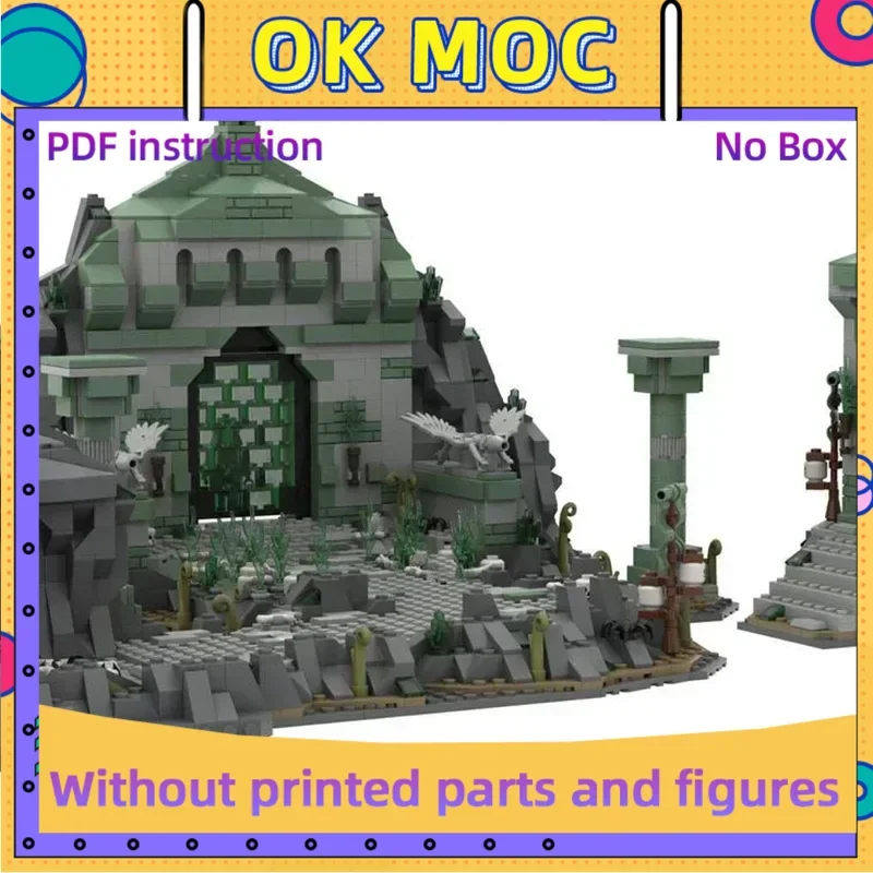 Штабелируемые кирпичи Moc, строительные блоки, волшебные кольца, сцена из фильма, дорожки мертвых, модель «сделай сам», сборка, вид на улицу, игрушки, подарки