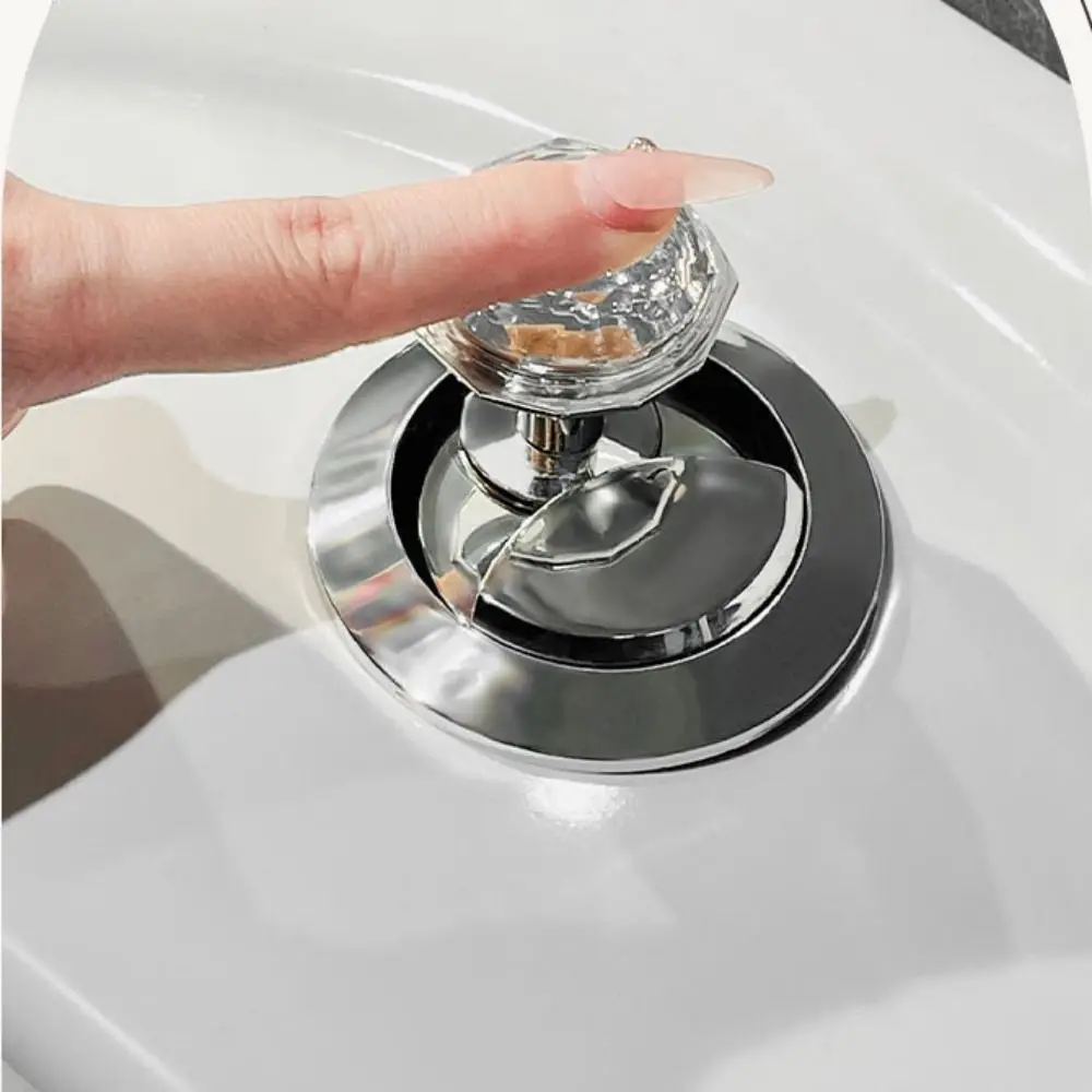 PET and ABS Toilet Press Assist Self-adhesive Durable Protecting Long Manicures Cute Transparent Diamond Shape Button Water Tank