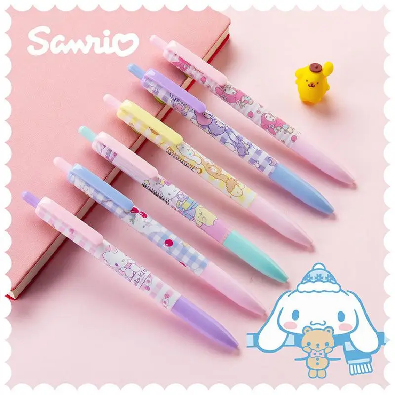 

Sanrio мультфильм Высокая лицевая ценность аниме-фигурка Sanrio форма пресса Студенческая черная 0,5 мм нейтральная ручка Канцтовары для студентов подарок