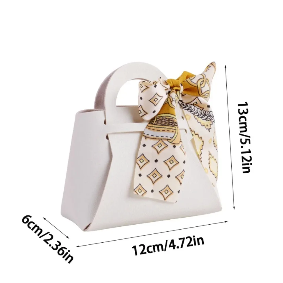 10/20/40 Stück verteilte Leder-Geschenktüten, Hochzeitsbevorzugungsbeutel für Gäste, Mini-Handtasche mit Band, Süßigkeiten-Verpackungsbox, Party-Dekoration – Detail 2