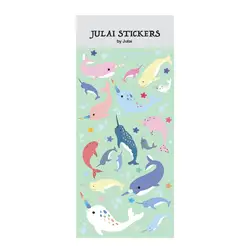 1012 Kawaii Decorative Sticker Sheet Narwhal Cartoon Cute Sticker Decals for Laptop Journal Planner Decal Stickers Kid Toy