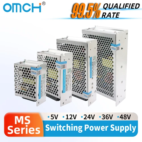 Fuente de alimentación conmutada serie OMCH MS 15/25/35/50/60/75/100/120/145/150/200/250/300/350/400W 5V/12V/24V/36V/48V CA a CC SPMS