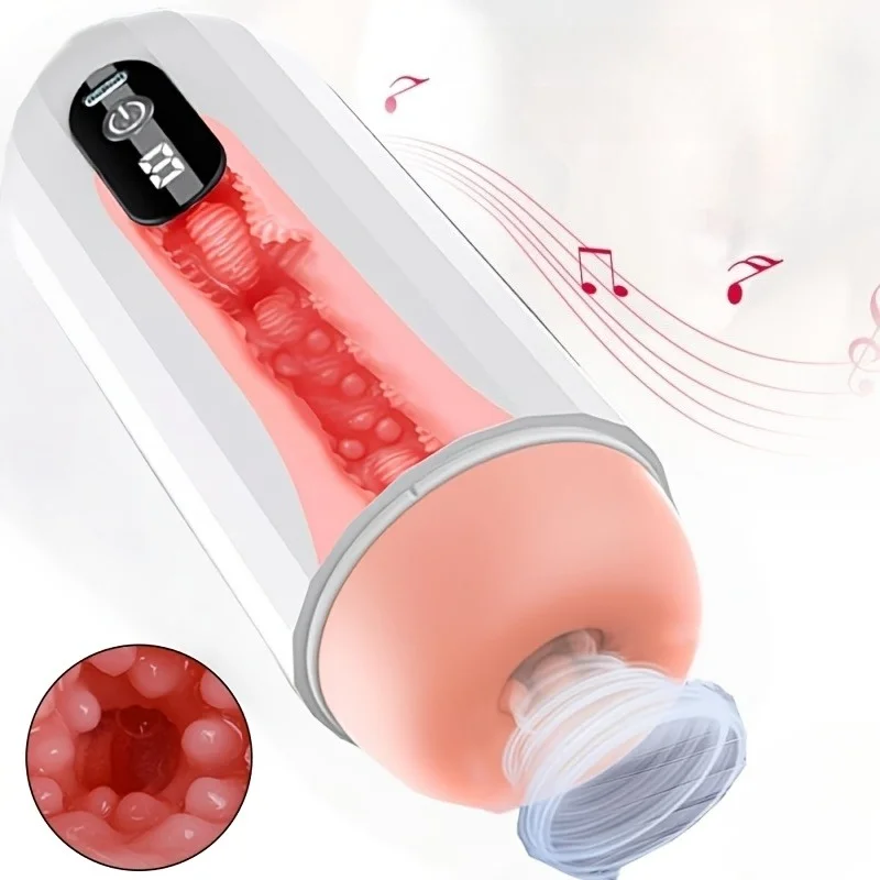 Pussy Pocket,Male Self Masturbator Hands Free Life Size Silicone 8 Thrusting Blowjob Machine for Male Masturbator Adult Sex Toy