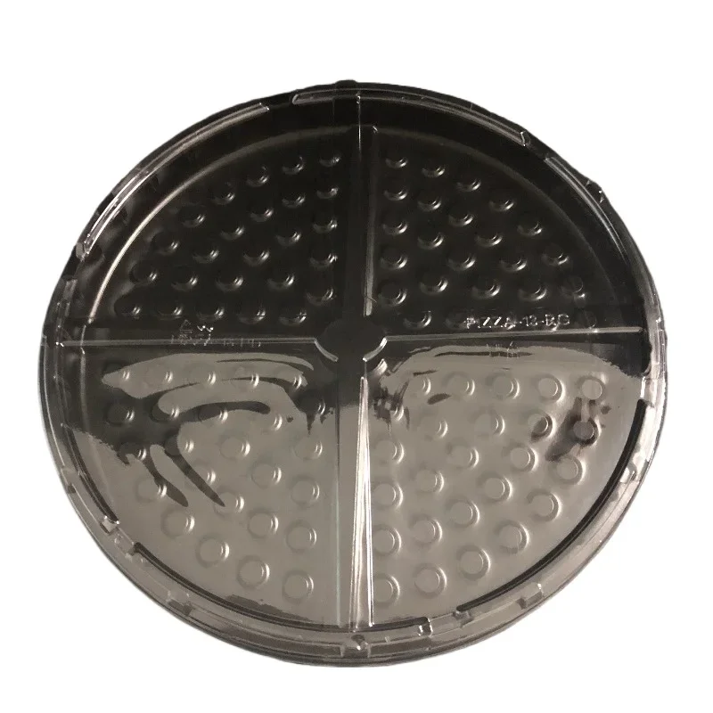 

12 inch disposable transparent plastic fruit platter container lid flat tray