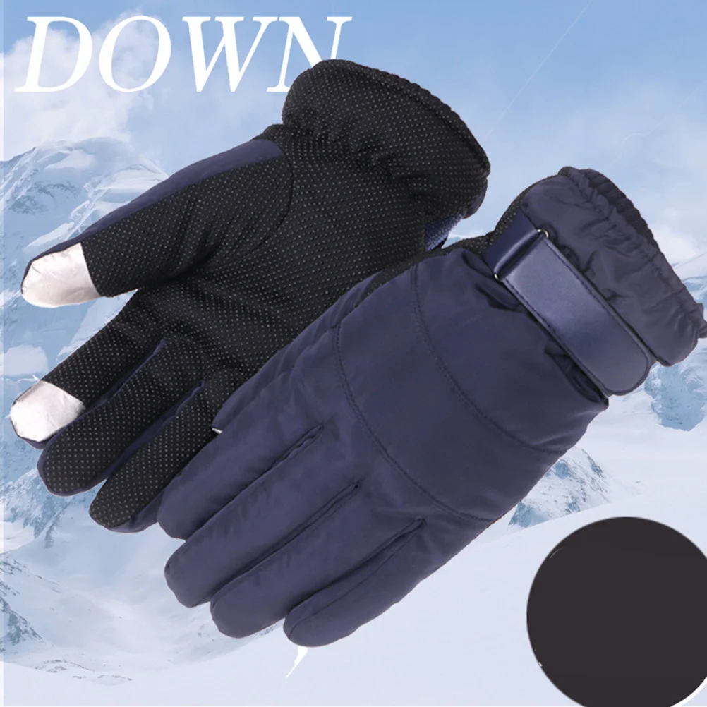 따뜻한 양털 터치 스크린 장갑 겨울 남여 공용 스키 손가락 장갑 야외 하이킹 등산 추운 날씨를위한 미끄럼 방지 손바닥