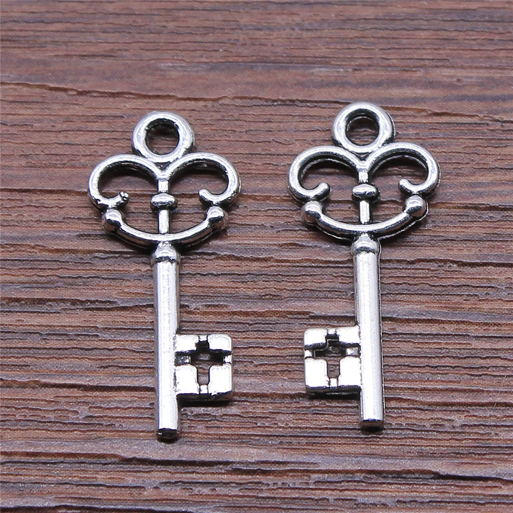 WYSIWYG 20pcs 10x23mm 4 Colors Trendy Key Charms Pendants For Jewelry Making DIY Jewelry Findings Jewelry Accessories