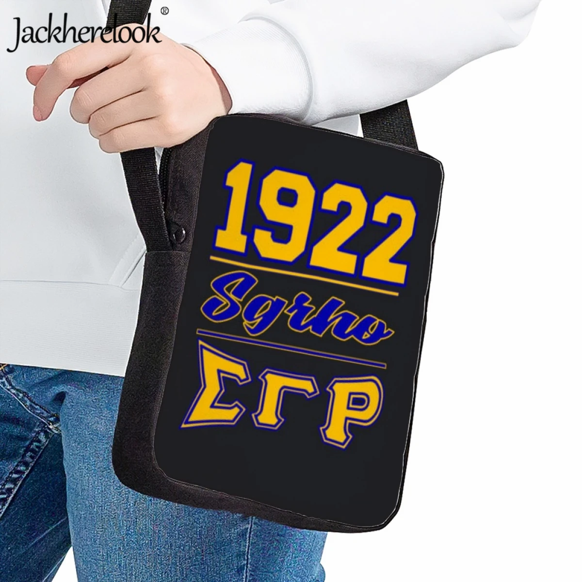 Jackherelook Sigma Gamma Rho Sorority Crossbody Bag for Teen Small Capacity School Bag Woman Casual Travel Shopping Shoulder Bag