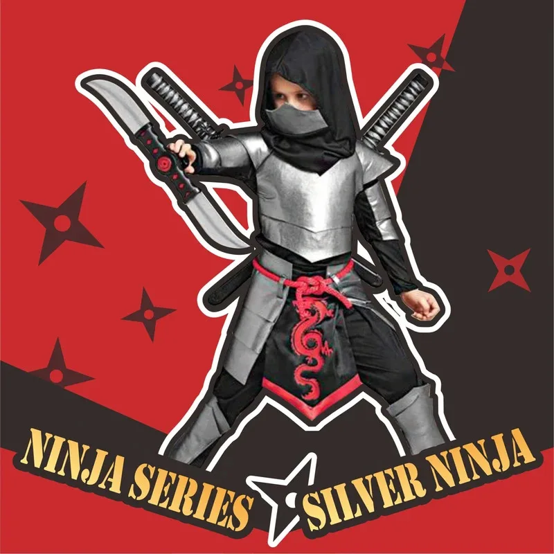 

Ninja Costume Boy Halloween Costume Boy Ninja Muscle Costume with Ninja Foam Accessories Best Children Gift