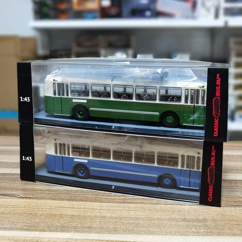 1:43 ZIU-5 Vintage bus ClassicBus model Soviet Russian tram bus model collection display gift pieces