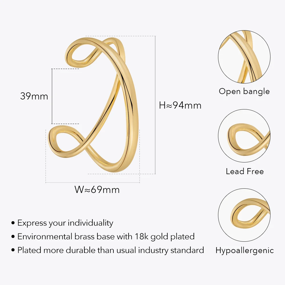 ENFASHION Irregular Bangle Open Bracelet For Women Gold Color Punk Fashion Jewelry 2022 Pulseras Mujer Dropshipping B222309