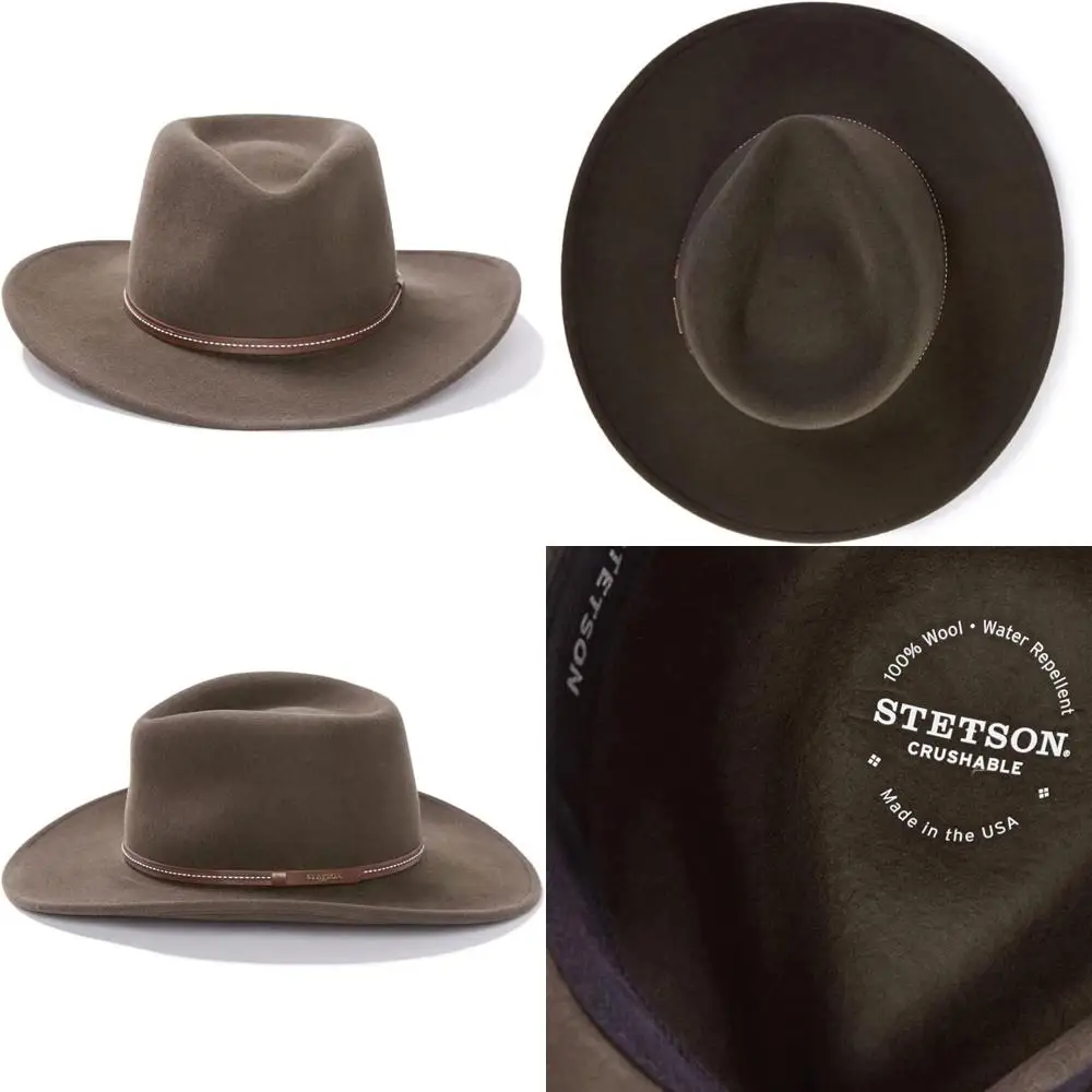 

Ударопрочная шерстяная фетровая шапка, австралийский стиль Outback, идеально подходит для приключений на свежем воздухе