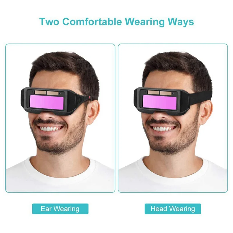 

AC62-2X Welding Goggles Solar Powered Auto Darkening Welding Mask Goggles Welder Glasses With Elastic Headband Storage Case