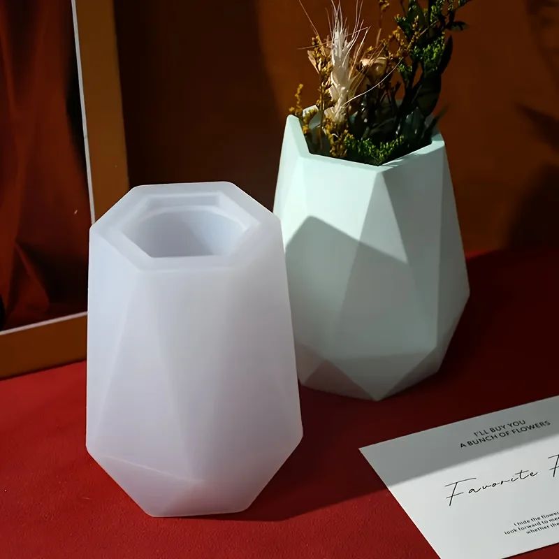Sechsseitige Silikonform für Vasen; kreativ geformte Vase, Aufbewahrungstablett, Stifthalter und Schmuckkästchen; Harzform, Aufbewahrungsboxen.