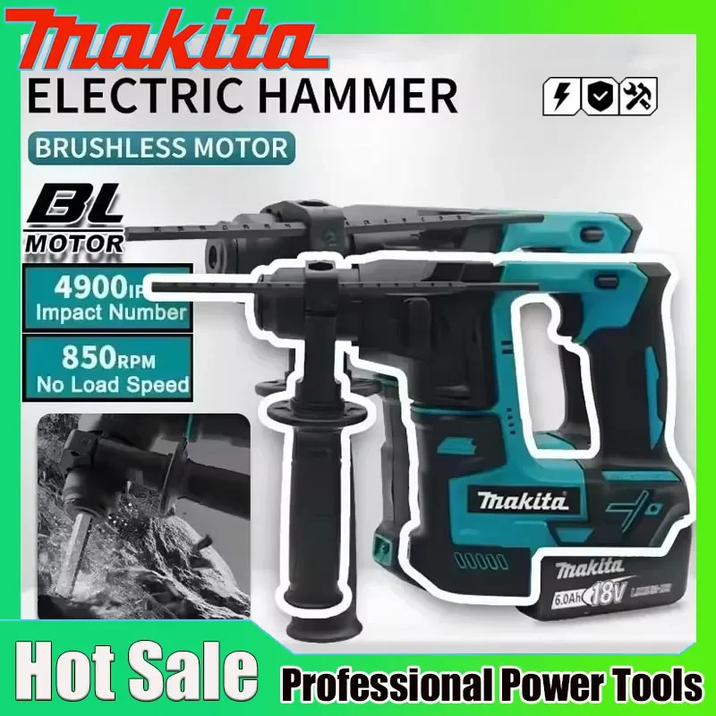 Makita Brushless Hammer Cordless Electric Hammer 18V Lithium Battery Wireless Drills Makita 18v Power Tools